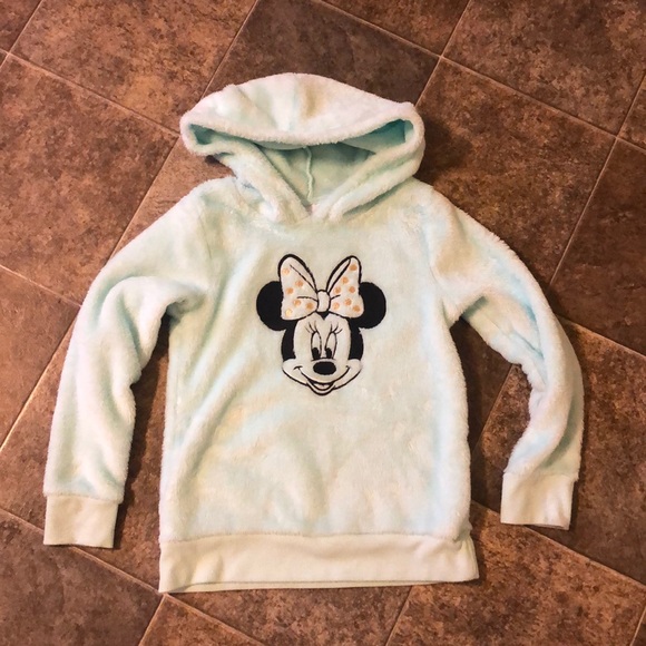Girls Minnie Mouse Sherpa Hooded Sweatshirt - Picture 1 of 5